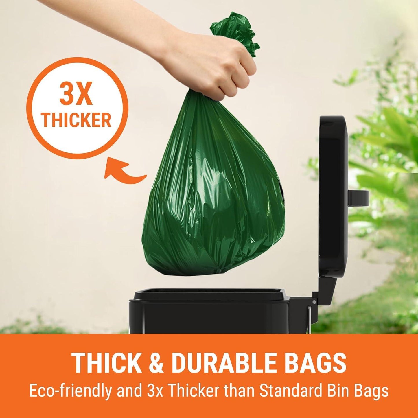Pupzle Dog Poop Bin Liners, 1.3 Gal Trash Can Liners for Small Square Trash Can, Durable and Leakproof, 15 Bags