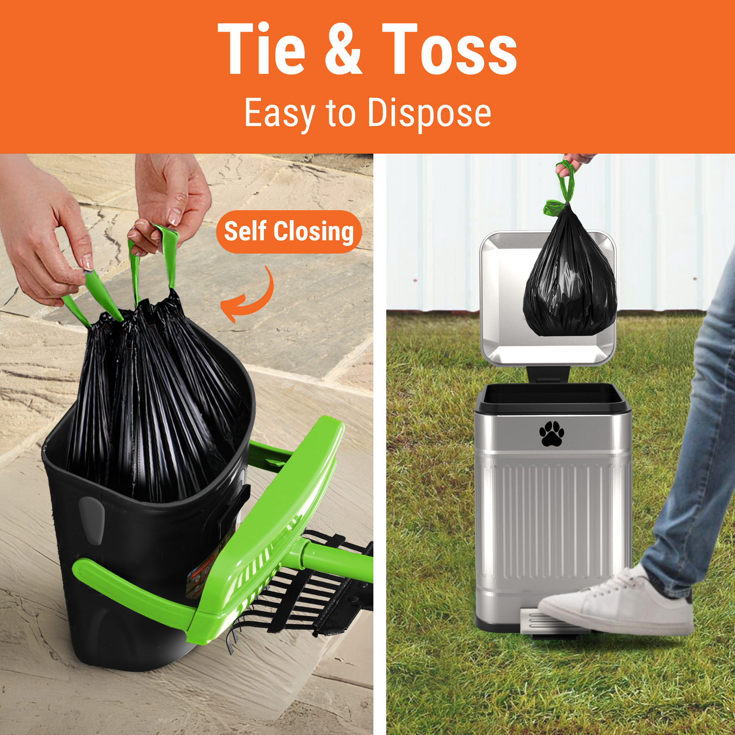 Pupzle Dog Pooper Scooper with Bags, Heavy Duty Metal Poop Scooper