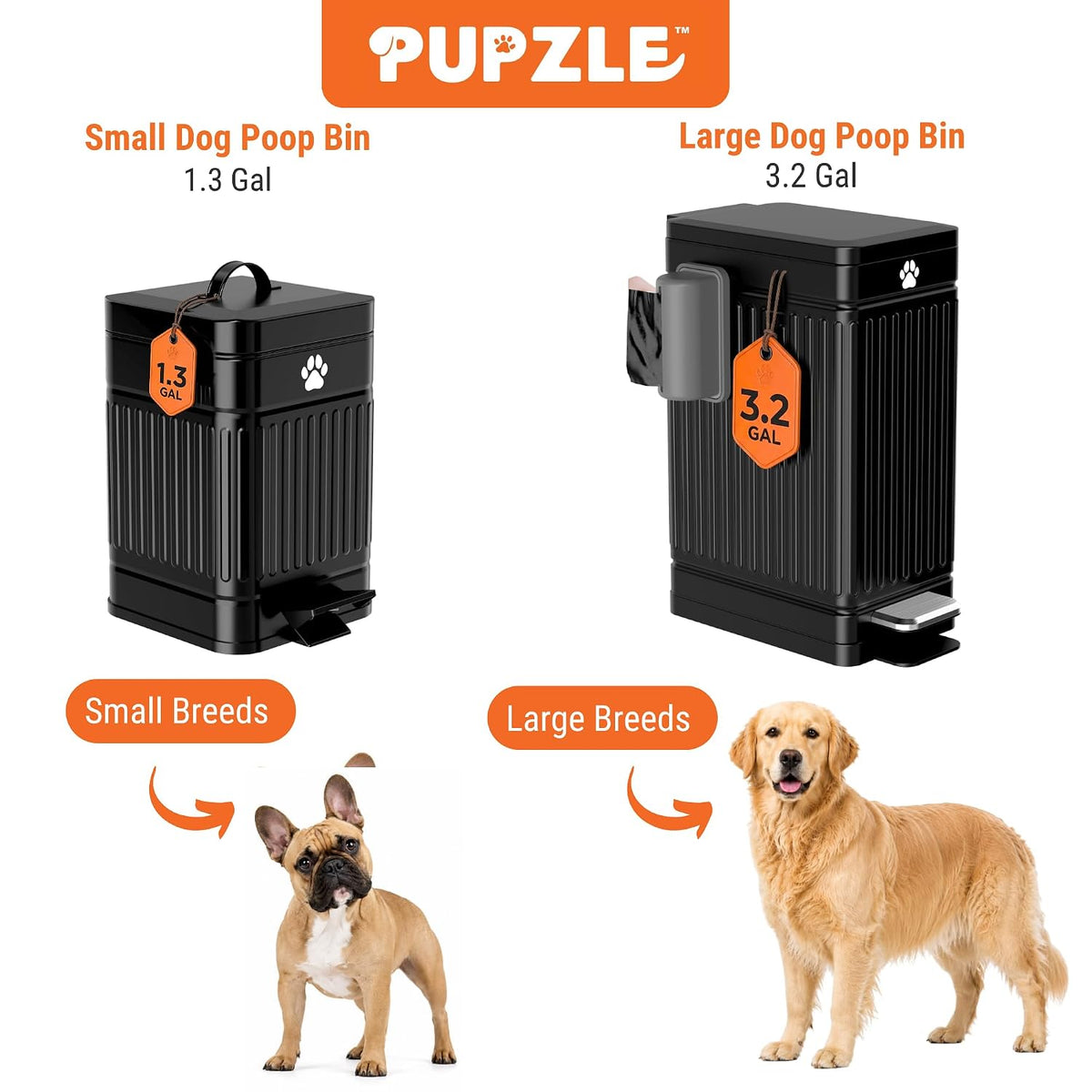Small Dog Poop Trash Can Outside, 1.3 Gal Metal Small Outdoor Trash Can with Lid for Dog Poop, Dog Waste Container with Pedal