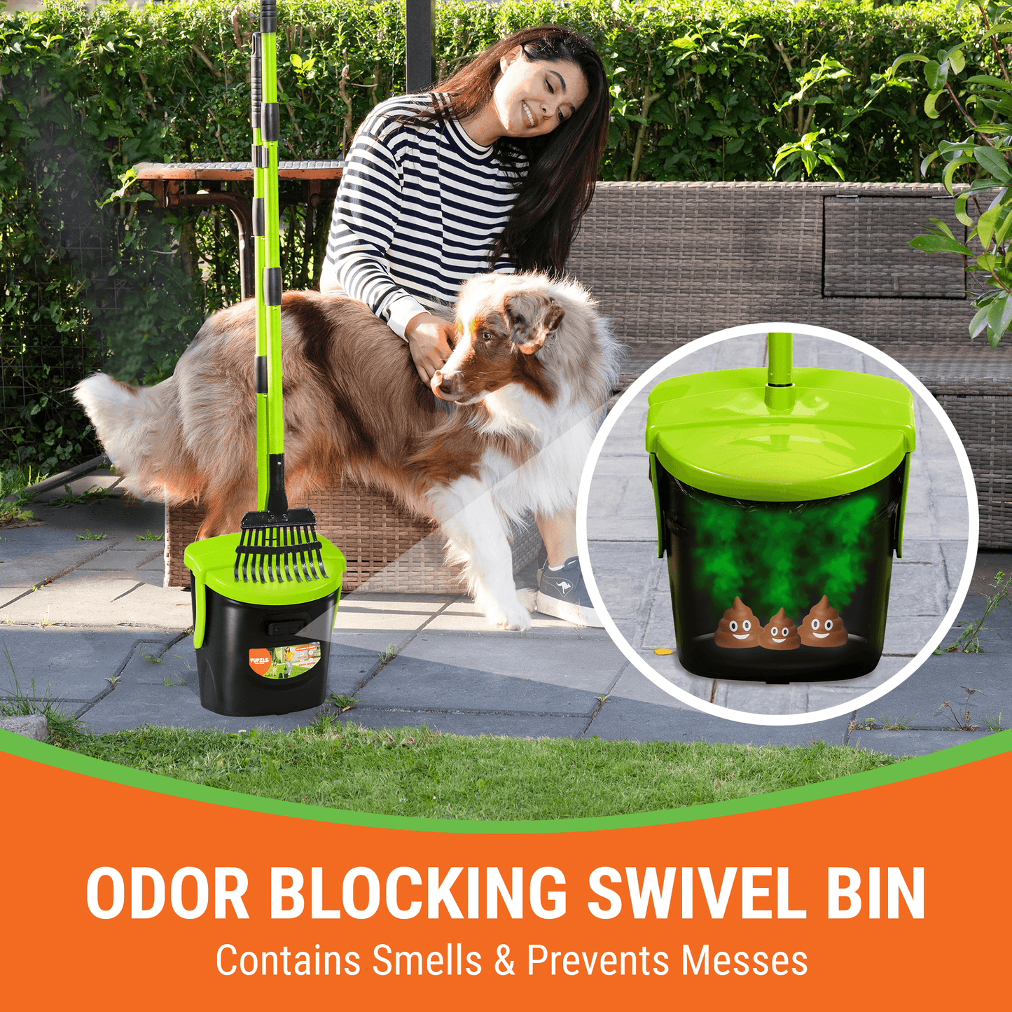 Pupzle Dog Pooper Scooper with Bags, Heavy Duty Metal Poop Scooper