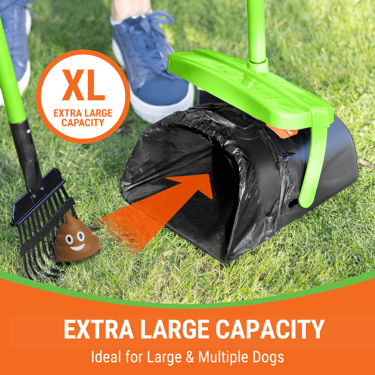 Pupzle Dog Pooper Scooper with Bags, Heavy Duty Metal Poop Scooper