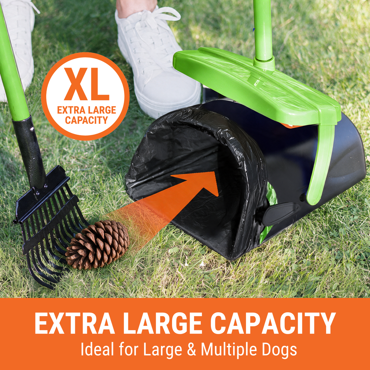 Pupzle Dog Pooper Scooper, Heavy Duty Metal, 100 Bags