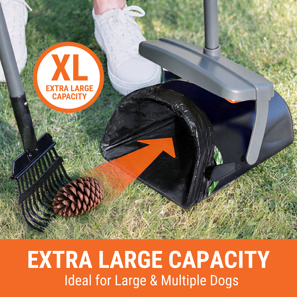 Pupzle Dog Pooper Scooper, Heavy Duty Metal, 100 Bags
