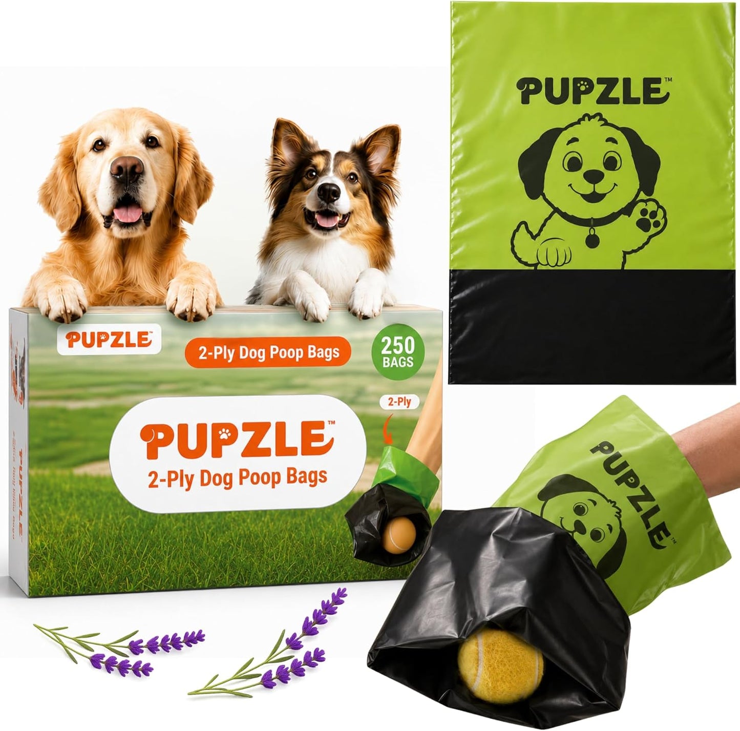 2-Ply Poop Bags For Dogs, Multi-layered Hand Protection, Thick Dog Poop Bags