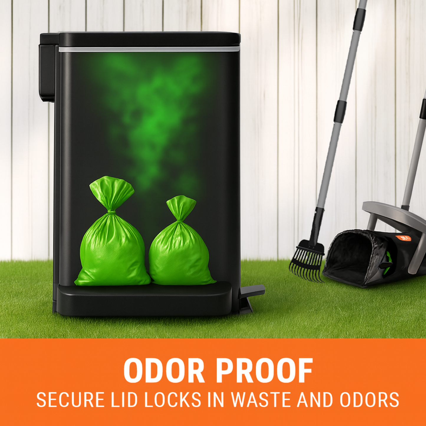 Large Dog Poop Trash Can for Outdoors, 3.2 Gal Metal Outdoor Trash Can with Lid for Dog Poop, Dog Waste Container with Pedal, Dog Poop Garbage Can, Dog Poop Trash Can, Backyard Odor Control