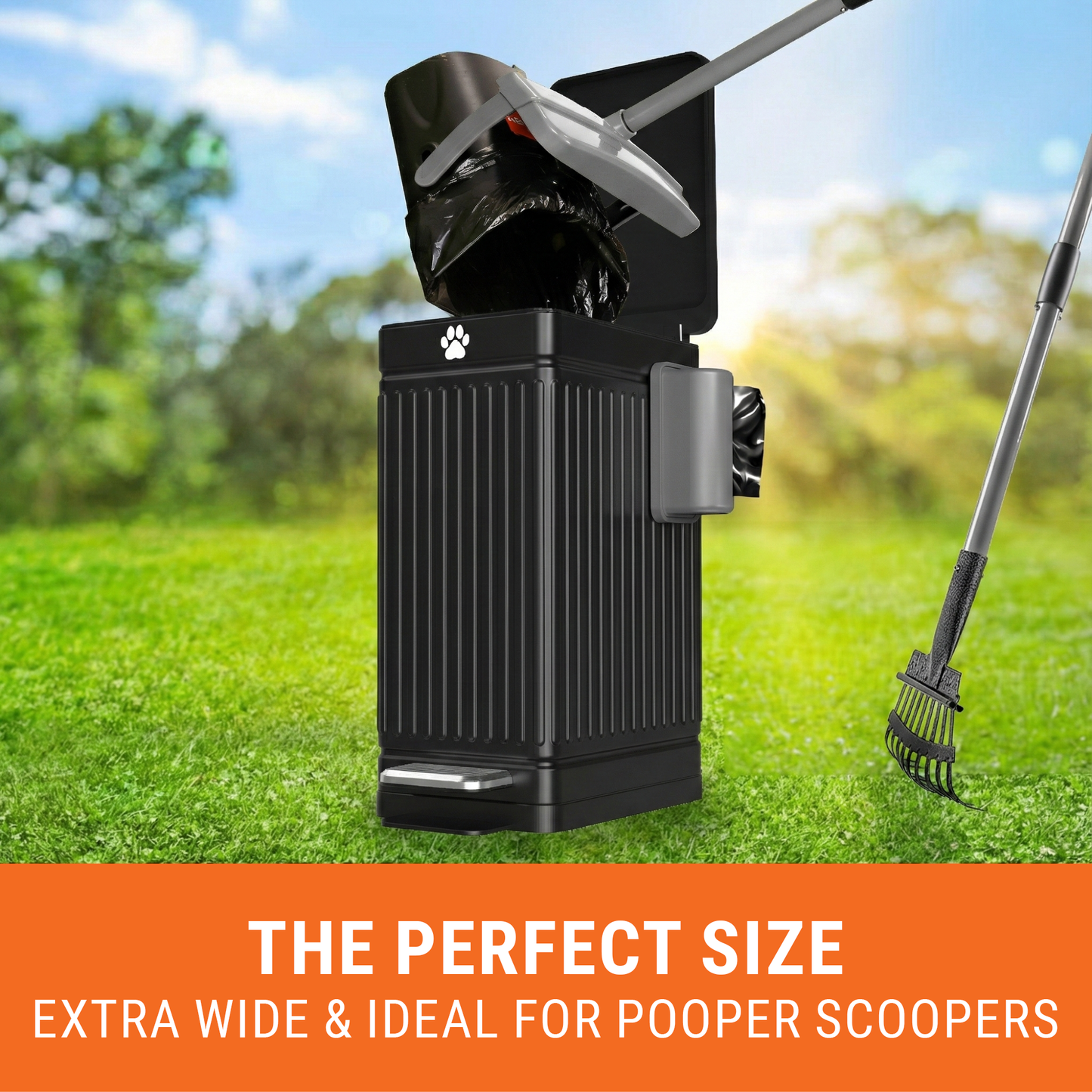 Large Dog Poop Trash Can for Outdoors, 3.2 Gal Metal Outdoor Trash Can with Lid for Dog Poop, Dog Waste Container with Pedal, Dog Poop Garbage Can, Dog Poop Trash Can, Backyard Odor Control