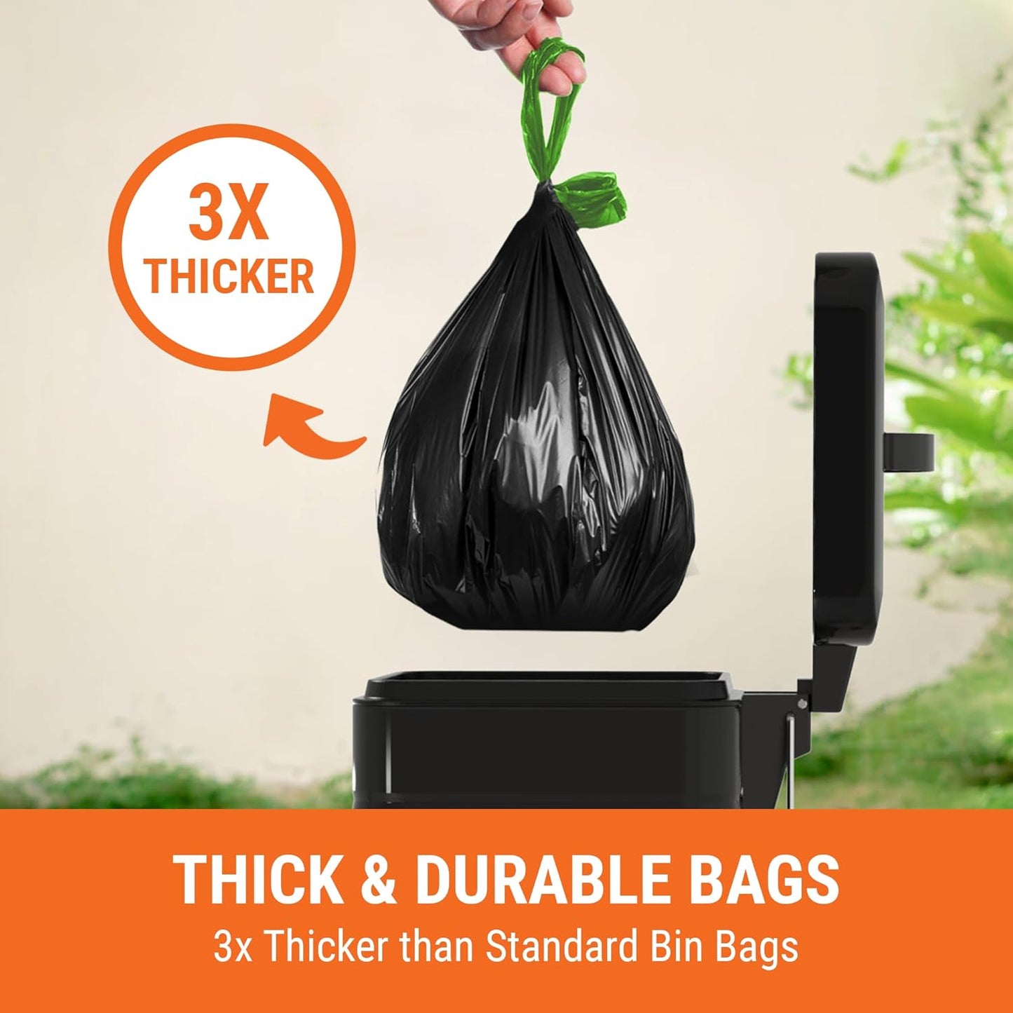 Pupzle Dog Poop Bin Liners, 1.3 Gal Trash Can Liners for Small Square Trash Can, Durable and Leakproof, 30 Bags