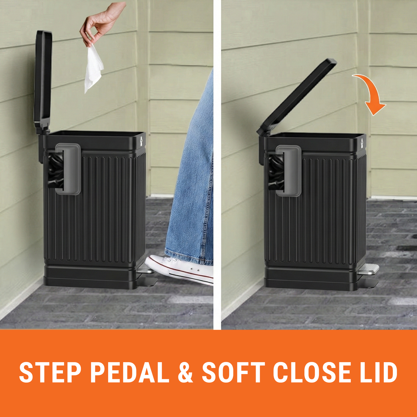 Large Dog Poop Trash Can for Outdoors, 3.2 Gal Metal Outdoor Trash Can with Lid for Dog Poop, Dog Waste Container with Pedal, Dog Poop Garbage Can, Dog Poop Trash Can, Backyard Odor Control