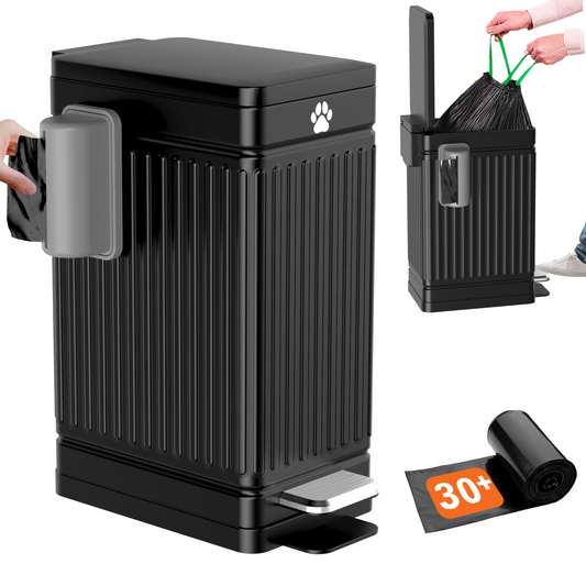 Large Dog Poop Trash Can for Outdoors, 3.2 Gal Metal Outdoor Trash Can with Lid for Dog Poop, Dog Waste Container with Pedal, Dog Poop Garbage Can, Dog Poop Trash Can, Backyard Odor Control