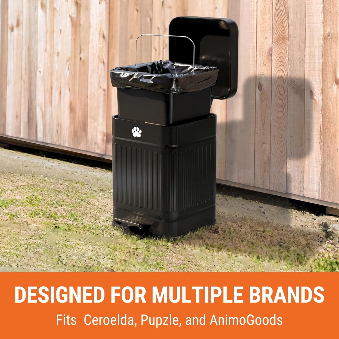 Pupzle Dog Poop Bin Liners, 1.3 Gal Trash Can Liners for Small Square Trash Can, Durable and Leakproof, 30 Bags