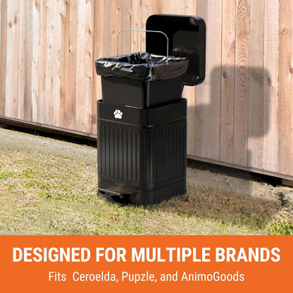 Pupzle Dog Poop Bin Liners, 1.3 Gal Trash Can Liners for Small Square Trash Can, Durable and Leakproof, 30 Bags