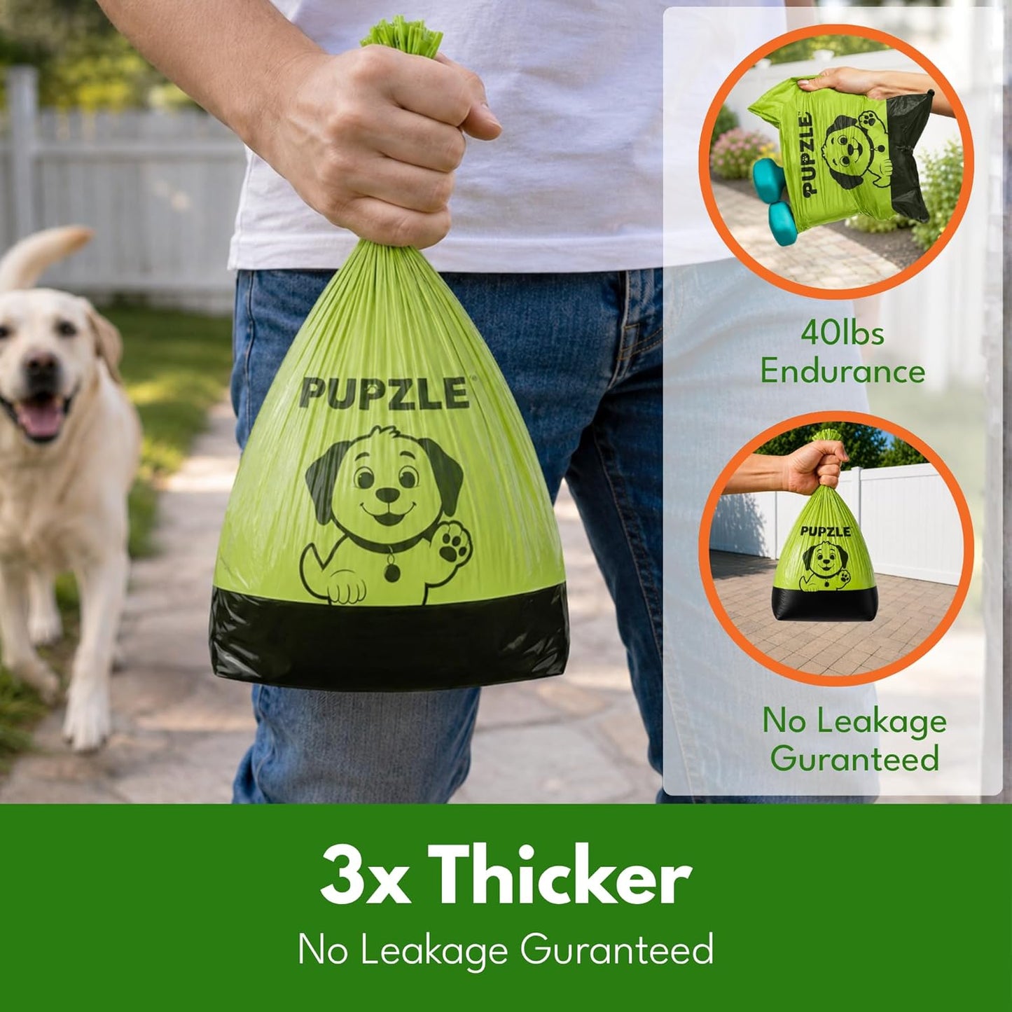 2-Ply Poop Bags For Dogs, Multi-layered Hand Protection, Thick Dog Poop Bags