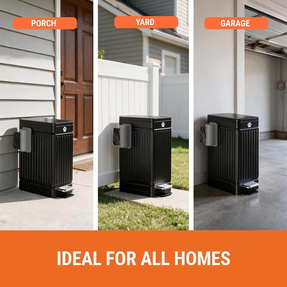 Large Dog Poop Trash Can for Outdoors, 3.2 Gal Metal Outdoor Trash Can with Lid for Dog Poop, Dog Waste Container with Pedal, Dog Poop Garbage Can, Dog Poop Trash Can, Backyard Odor Control