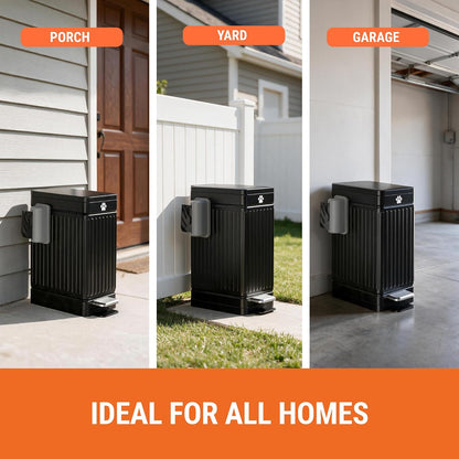 Large Dog Poop Trash Can for Outdoors, 3.2 Gal Metal Outdoor Trash Can with Lid for Dog Poop, Dog Waste Container with Pedal, Dog Poop Garbage Can, Dog Poop Trash Can, Backyard Odor Control