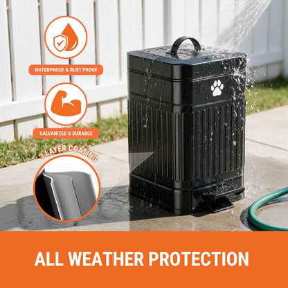 Small Dog Poop Trash Can Outside, 1.3 Gal Metal Small Outdoor Trash Can with Lid for Dog Poop, Dog Waste Container with Pedal