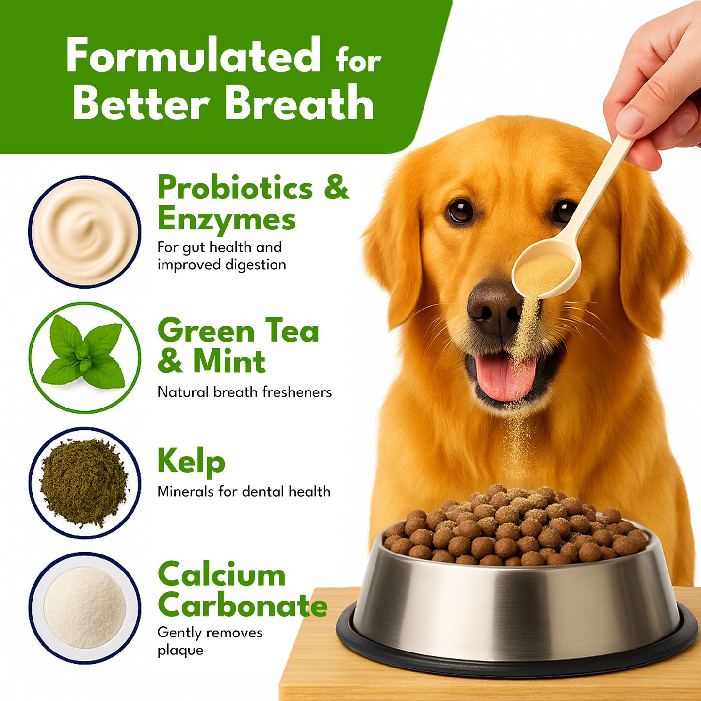 Pupzle Dog Dental Powder for Teeth Cleaning, Fresh Breath, Plaque & Tartar Removal